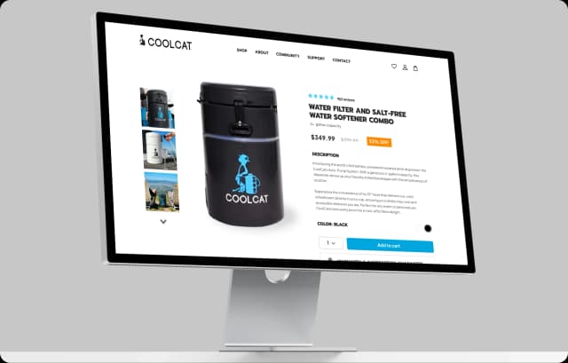 Water cooler product catalog and Ecommerce Platform